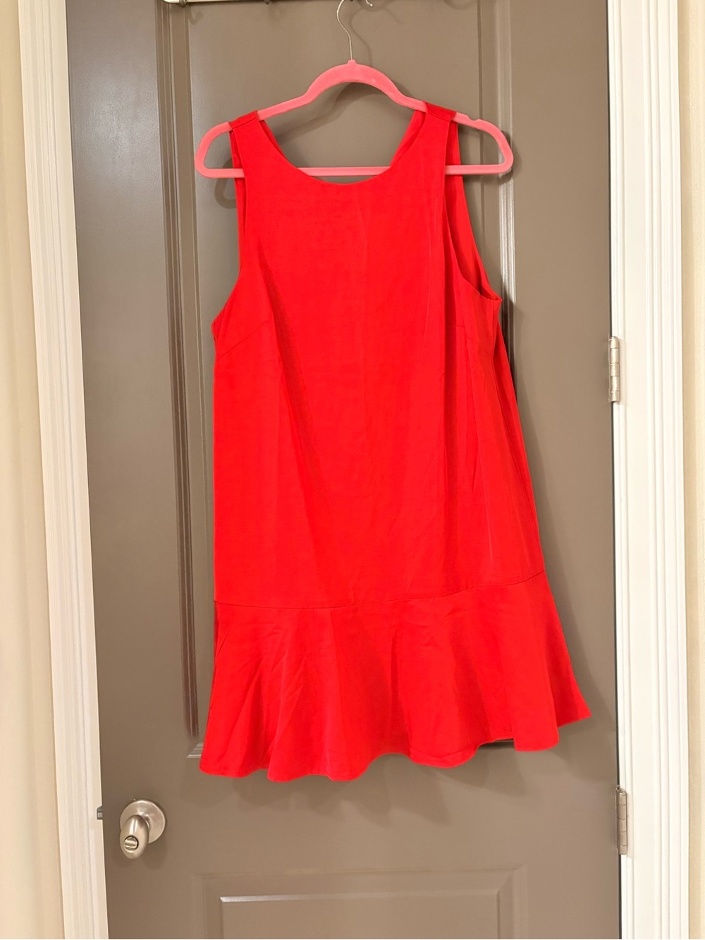 H&M Red Sleeveless Mini Dress with Flounce Hem